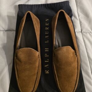 Ralph Lauren Men’s Tan Suede Slip-On Loafers